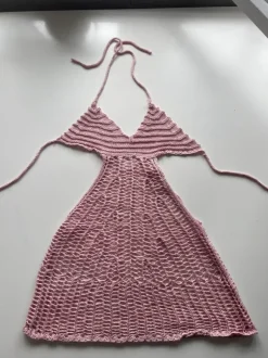 rosa beach cover up gestrickt