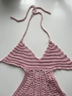 rosa beach cover up gestrickt