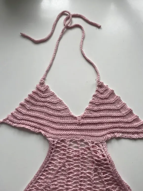 rosa beach cover up gestrickt
