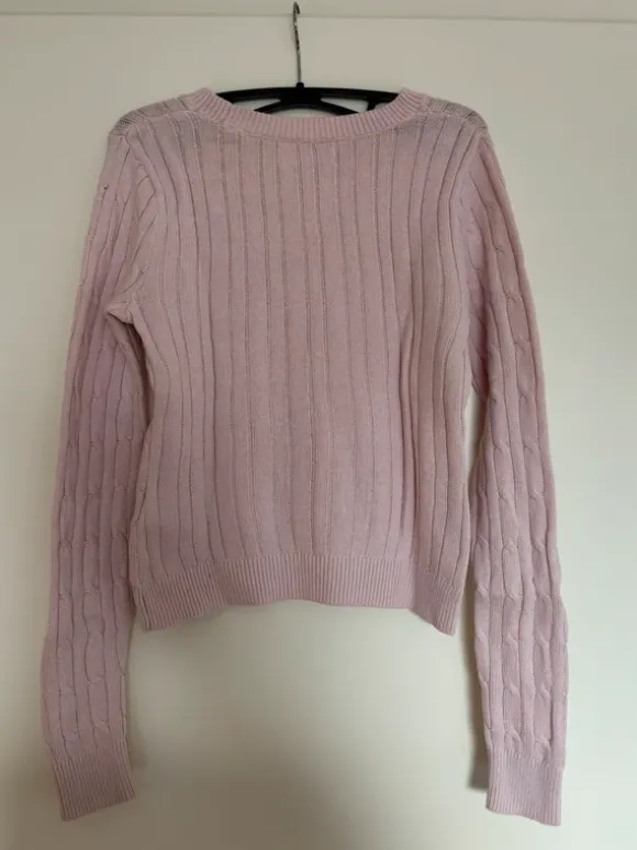 Rosa Pullover von Hollister mit Zopfmuster