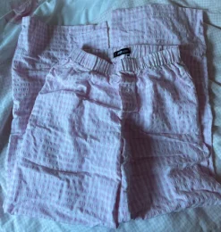 rosa weiss karierte pyjama hose