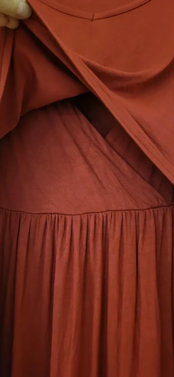 rotes Schwangerschafts-und Stillkleid der Marke Smallshow (S)