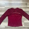 Rotes Spitzen langarmshirt schick Bershka gr M weinrot