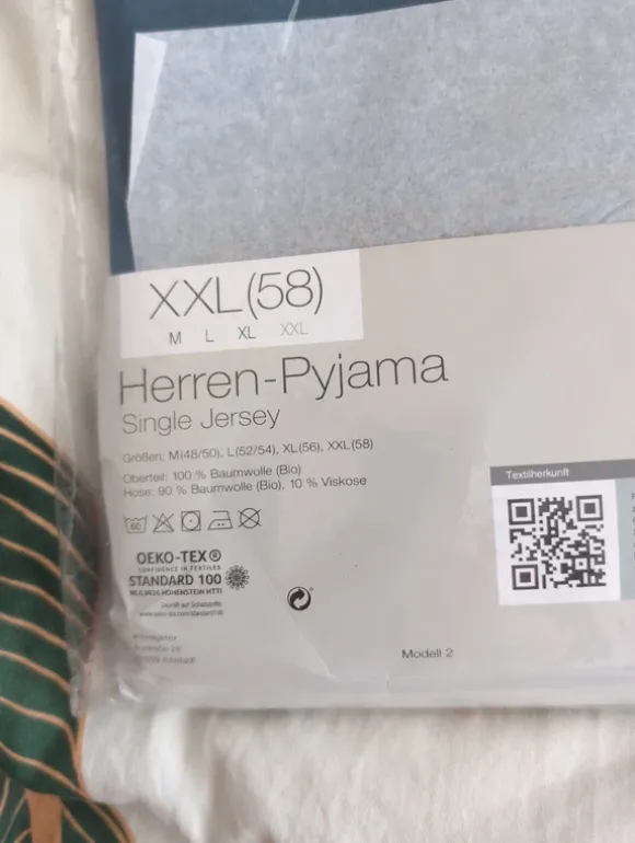 Royal Class, Herren Pyjama, Größe XXL (58), Schlafanzug, neu OVP, Bio