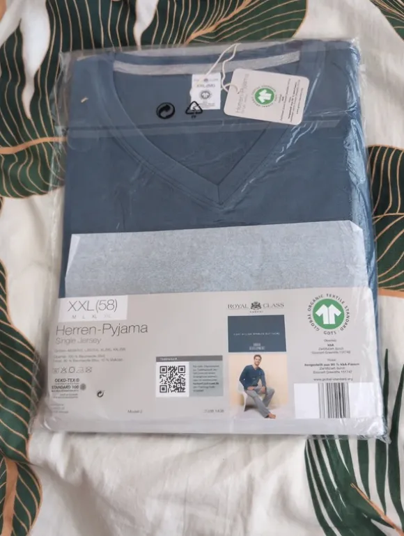 Royal Class, Herren Pyjama, Größe XXL (58), Schlafanzug, neu OVP, Bio