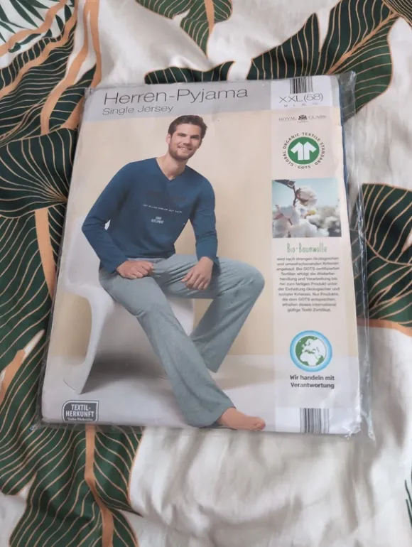 Royal Class, Herren Pyjama, Größe XXL (58), Schlafanzug, neu OVP, Bio