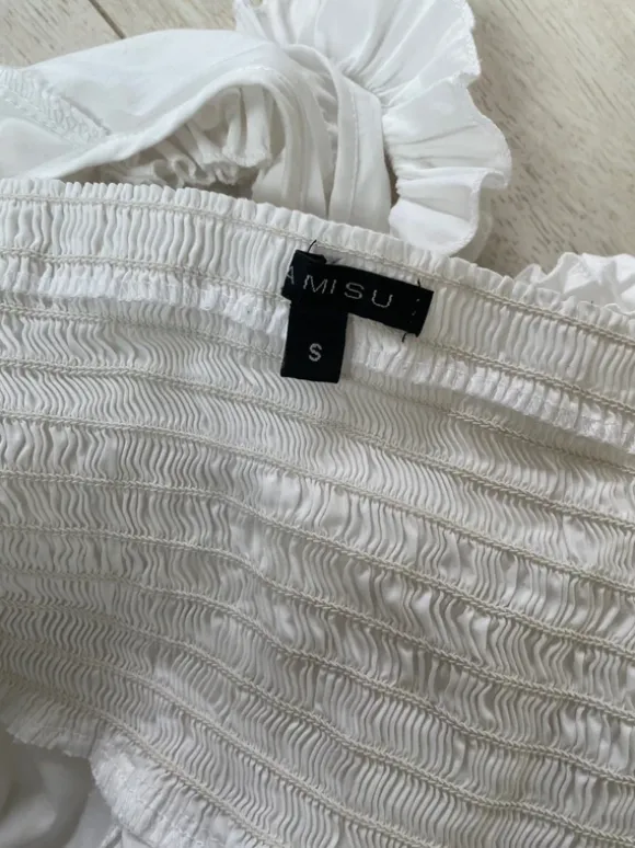 Rüschenbluse Neckholder weiß Gr.S