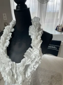 Rüschenbluse Neckholder weiß Gr.S