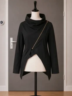S’ • Asymmetrische Jas • Zwart • Maat 44