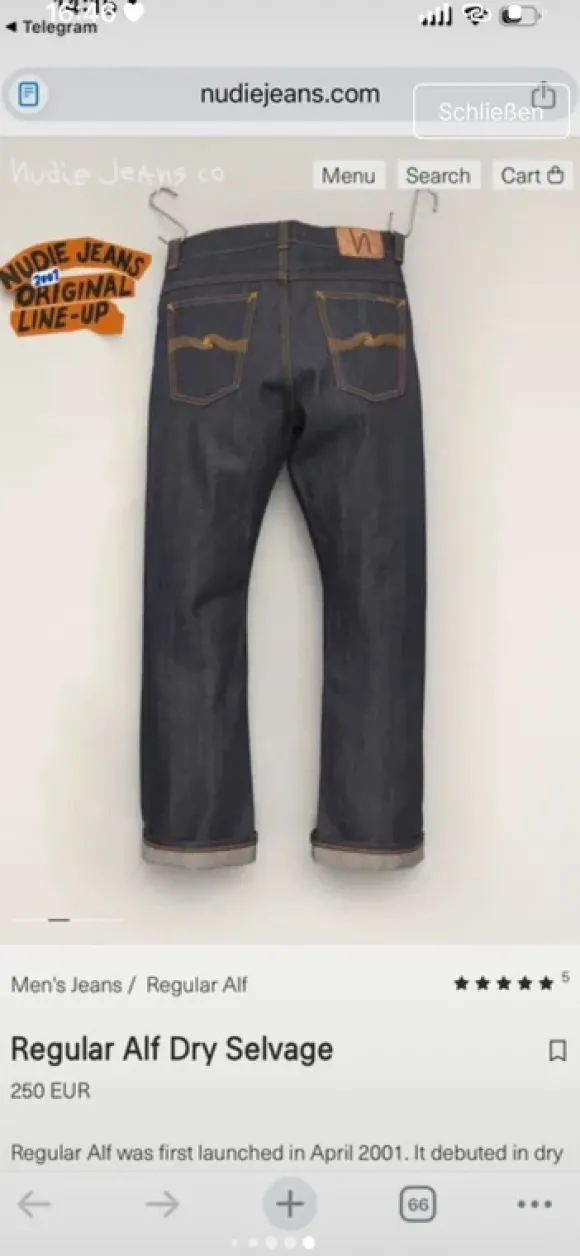 (S) Nudie Jeans - Straight Alf - Dry Heavy - Raw Denim