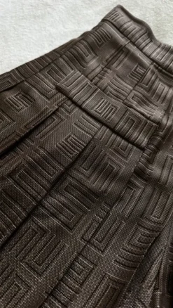 Sandro Paris Designer Skort FR 36 DE 34 Jacquard Muster Faltenrock Braun Skirt