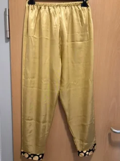 Satin Pyjama Set Beige/Schwarz – sehr gute Qualität, wie neu