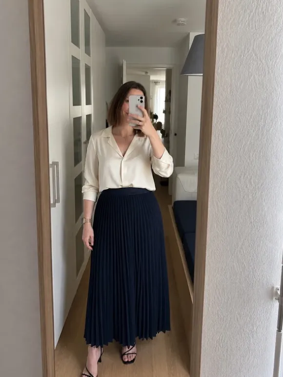 Schicker Plisseerock H&M dunkelblau L