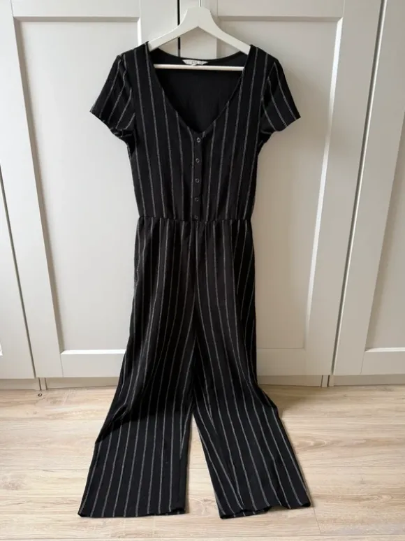 Schwarz Weiß gestreifter Jumpsuit C&A M
