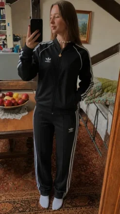 Schwarzer Adidas Firebird Trainingsanzug | Größe:S | vintage | Retro | Sport
