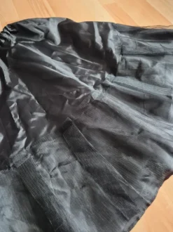 Schwarzer dünner Unterrock Petticoat mit Tüll, Gothic Rockabilly Cosplay