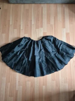 Schwarzer dünner Unterrock Petticoat mit Tüll, Gothic Rockabilly Cosplay