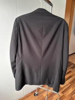 Schwarzer Herren Anzug Blazer Jacke Größe 52