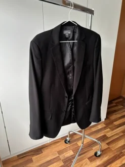 Schwarzer Herren Anzug Blazer Jacke Größe 52