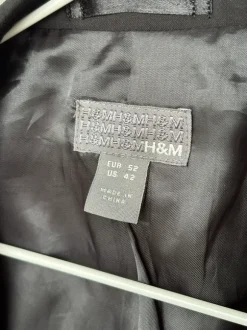Schwarzer Herren Anzug Blazer Jacke Größe 52