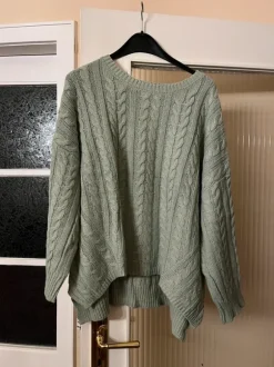 süßer Grobstrickpullover, Strickpullover, Winterpullover mint Gr. XL