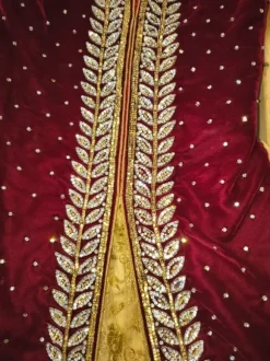 Sharara/lengha Bordeaux met goud