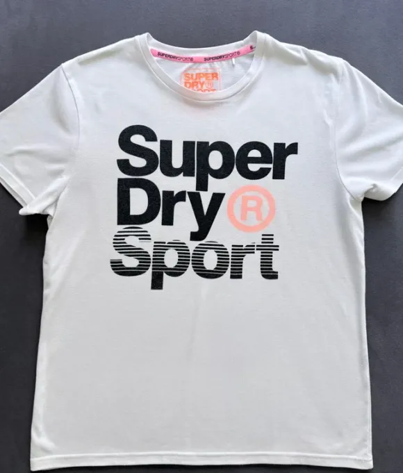 Shirt, Super Dry Sport, weiß mit Print, Größe XL