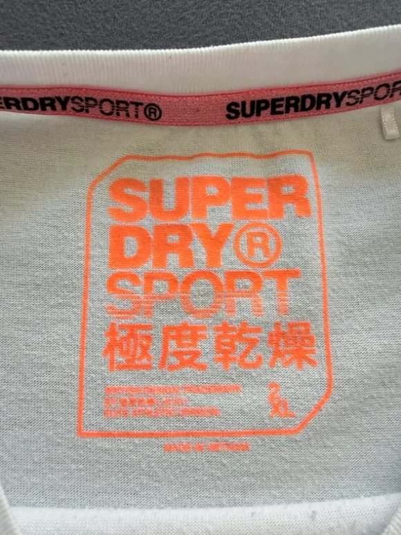 Shirt, Super Dry Sport, weiß mit Print, Größe XL