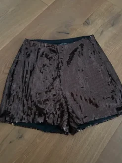 Shorts Pailletten braun