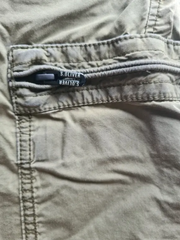 s.Oliver Cargo Shorts Khaki Herren W30 M PLEK Loose Fit Sommer Hose Baumwolle