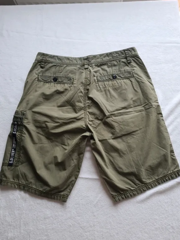 s.Oliver Cargo Shorts Khaki Herren W30 M PLEK Loose Fit Sommer Hose Baumwolle