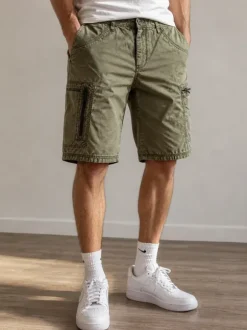 s.Oliver Cargo Shorts Khaki Herren W30 M PLEK Loose Fit Sommer Hose Baumwolle