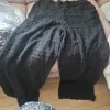 Sommerhose schwarz#Ulla Popken# Strickhose#Ajour Strickhose