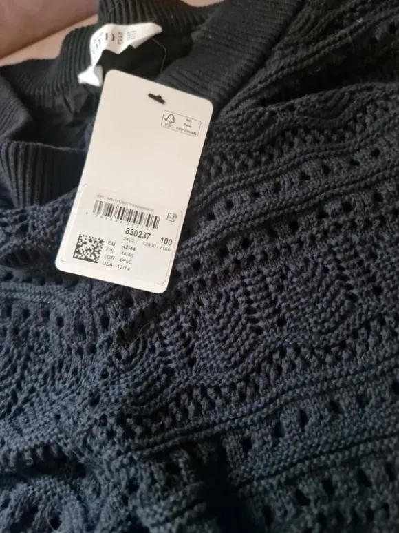 Sommerhose schwarz#Ulla Popken# Strickhose#Ajour Strickhose