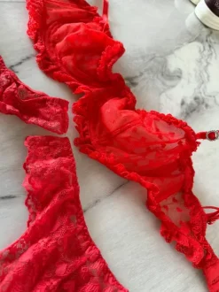 Spitze Dessous Set 3teilig Bh 75D S wie Neu