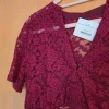 Spitzen Dirndlbluse Dunkelrot