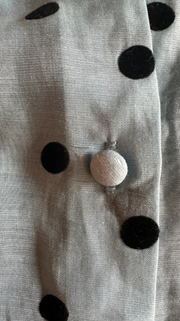 Stradivarius süße Bluse hellblau Polka Dots Puffärmel Gr. 36 S