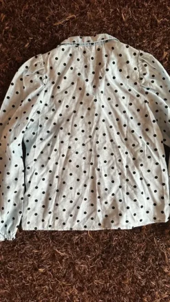 Stradivarius süße Bluse hellblau Polka Dots Puffärmel Gr. 36 S