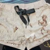 Stylische Pailletten-Shorts in Gold/Beige