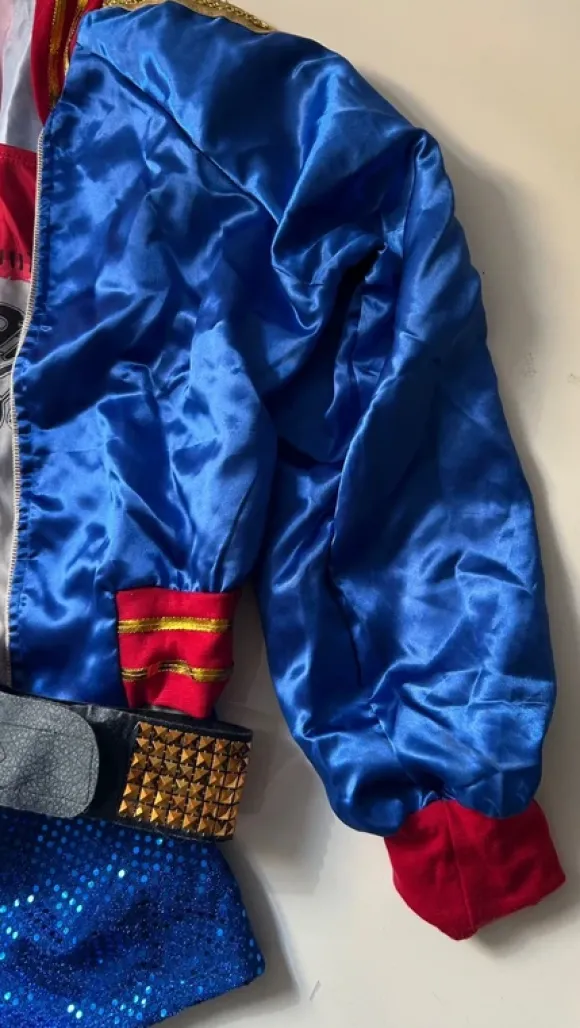 Suicide Squad Harley Quinn Kostüm Rot Blau S/XS| Karneval Fasching Kostüm Cosplay Damenmode