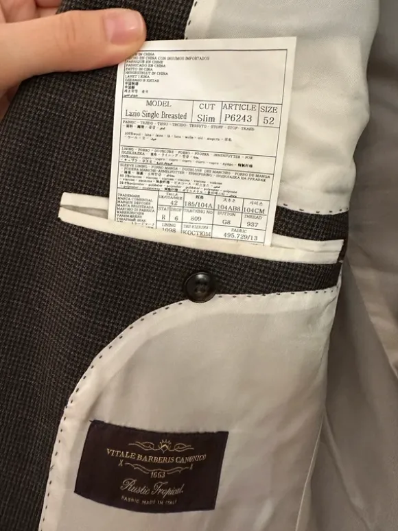 Suitsupply Anzug kariertes Braun Gr. 52, Lana