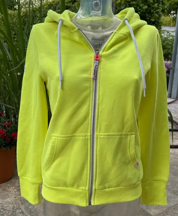 Superdry Hoodie Jacke neongelb Größe M/L 40