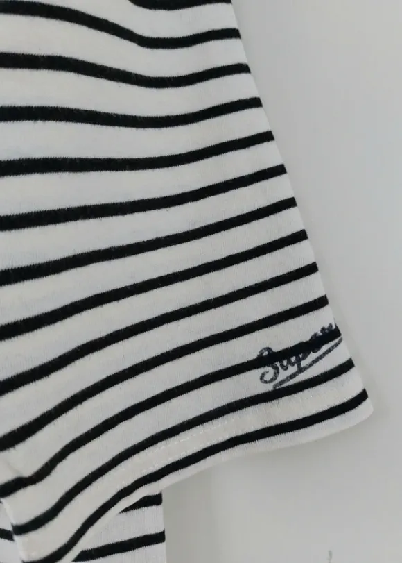 Superdry maritimes Streifenshirt T-Shirt mit 3/4 Arm Größe 38