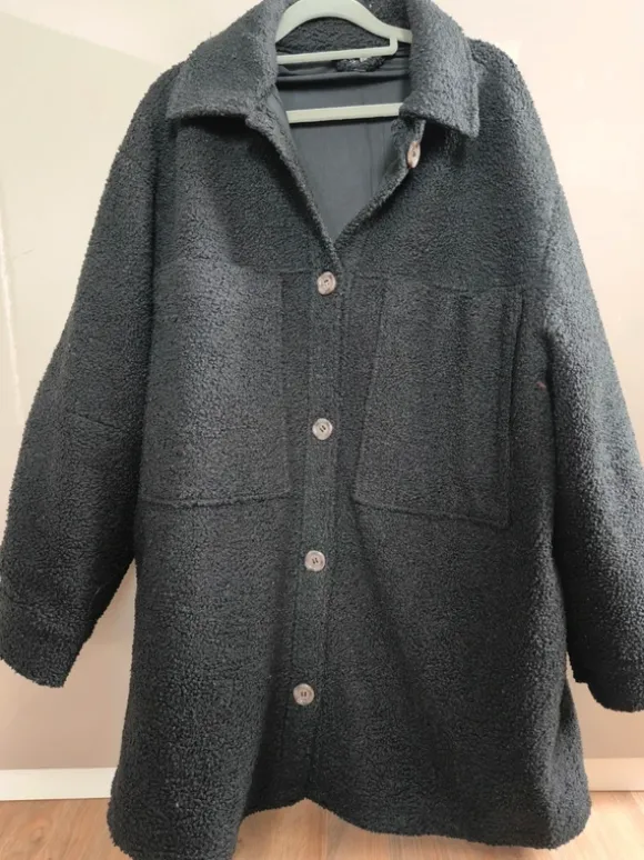 Teddymantel schwarz Gr. M h&m