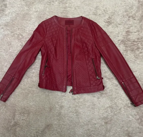Tolle Lederjacke in Bordeaux Gr M