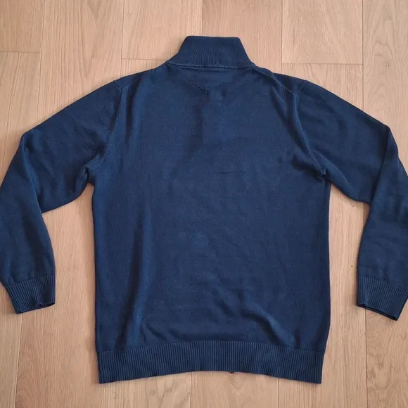 Tommy Hilfiger Vuntage Quarter Zip Baumwolle Blau
