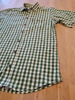Trachtenhemd Kurzarm Nübler Größe M Grün Weiß Kariert Herren Tracht Oktoberfest