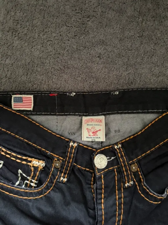 True Religion Y2K Jeans 😍 schwarze Big Stitch Hose in 29