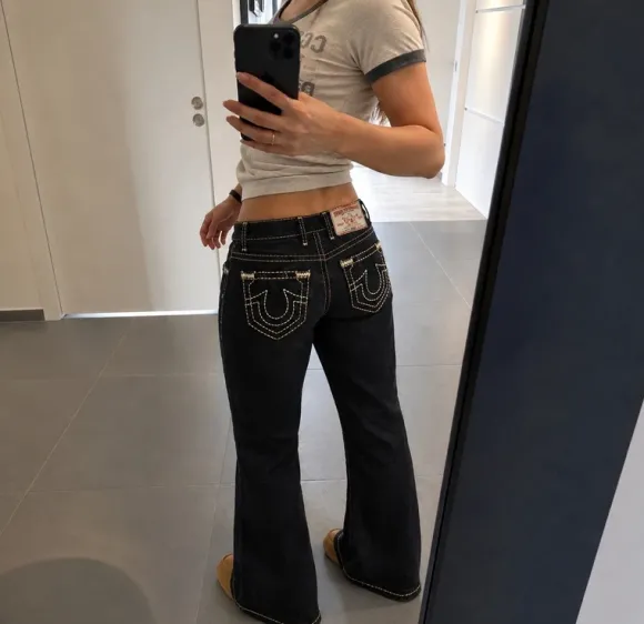True Religion Y2K Jeans 😍 schwarze Big Stitch Hose in 29