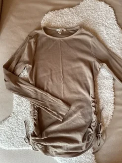 Umstandsmode Langarmshirt Beige gerippt